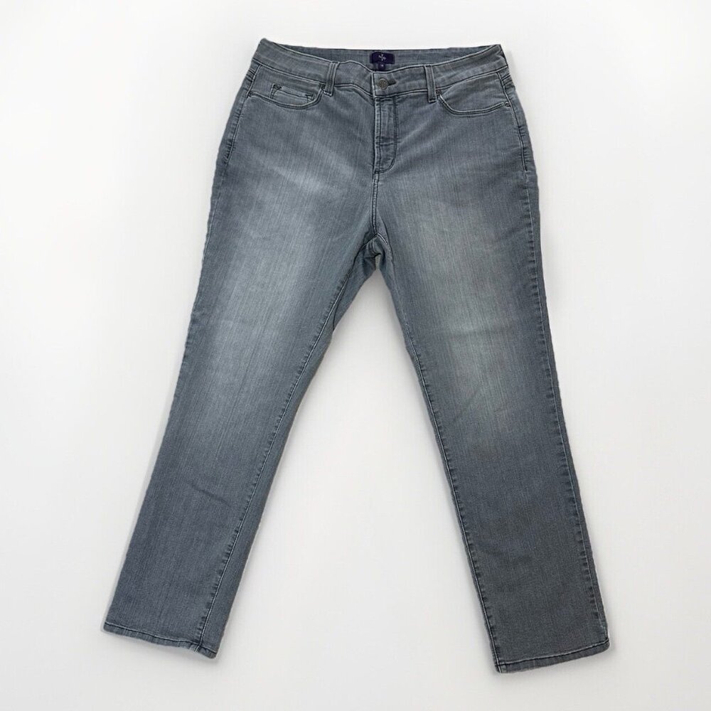 NYDJ Jeans Women’s Size 14 Gray Ankle Straight Jeans